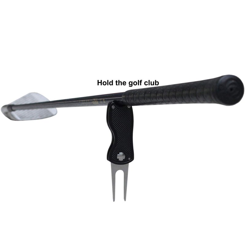 TuLick Divot Repair Tool with Magnetic Divot Tool, Golf Divot Repair Tool Made of Metal, Golf Divot Tool Foldable Design (Black) - Image 5